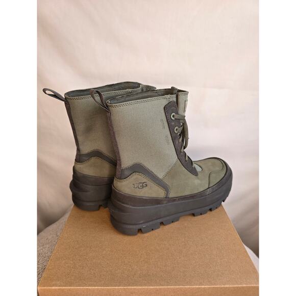 UGG Lug Combat Boots Moss Green Lace up Sz 7.5 - Picture 7 of 10